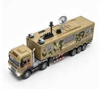 Camion de transport militaire en alliage inertiel avec lumières et sons, conteneur ouvrable, cabine camouflage, jouet de transport de l'armée
