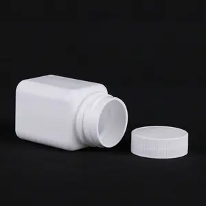 Toptan 30ml kare plastik HDPE hap kapsül emniyet kapağı ilaç şişesi eczane konteyner vitamini takviyesi şişe