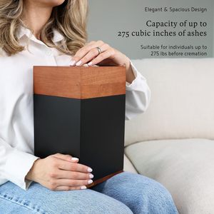 Timeless Walnut Wood Handcrafted Rectangular Cremation Urn for Adult Human&amp;<strong>Pet</strong> <strong>Ashes</strong> Memorial Keepsake <strong>Box</strong> - Product Image 5