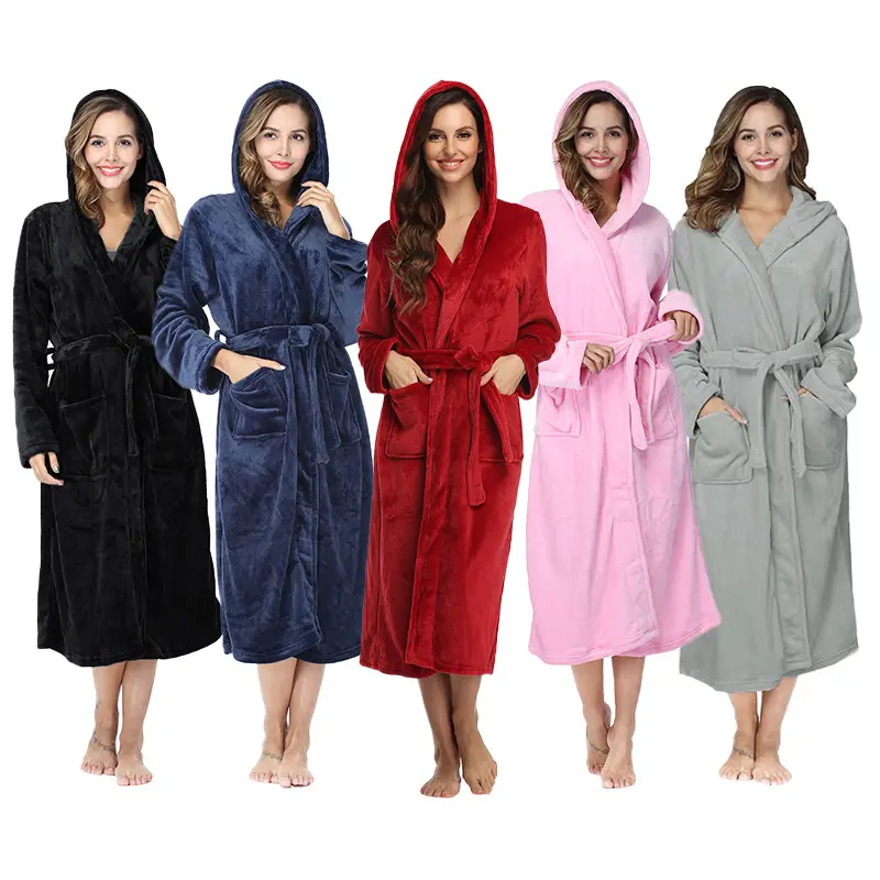 Mann Frauen Unisex Hotel Wear Schwergewicht Dicker Bund Lange Nachtwäsche Homwear Nachthemd Benutzer definierte Hantags Robe Bademantel Damen