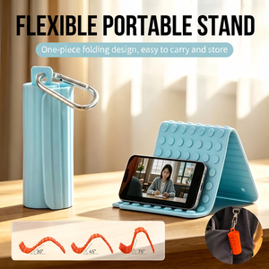 Flexible General Purpose Phone Stand Soft Rubber <b>Foldable</b> <b>Desk</b> Mount Carabiner Part Z7 for Phone Holder Portable Multi-Function - Product Image 3