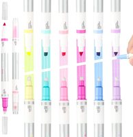 Surligneurs effaçables à Double tête, écriture lisse, filet en tissu, marqueur à Double extrémité