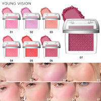 YOUNG VISION Palette de fard à joues 7 couleurs effet brume douce, poudre fine, aspect naturel et sculptant, maquillage style occidental