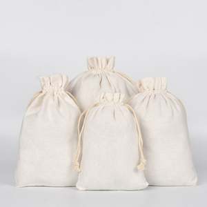 Reversible 10*15cm Cotton Drawstring Pouch <b>Party</b> Wedding Home Storage <b>Supplies</b> Logo Jewelry Reusable Muslin Sachet Bag for Craft - Product Image 5