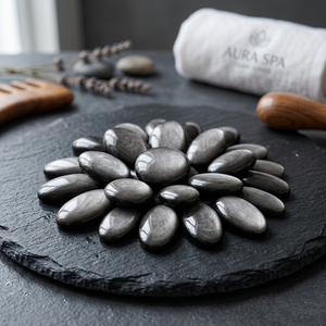 Lote al por mayor de gemas MAHNAJ: Cabujones de obsidiana plateada natural de alta calidad con base plana, 20mm-50mm, 3-4g, para fabricación de joyas - Product Image 3