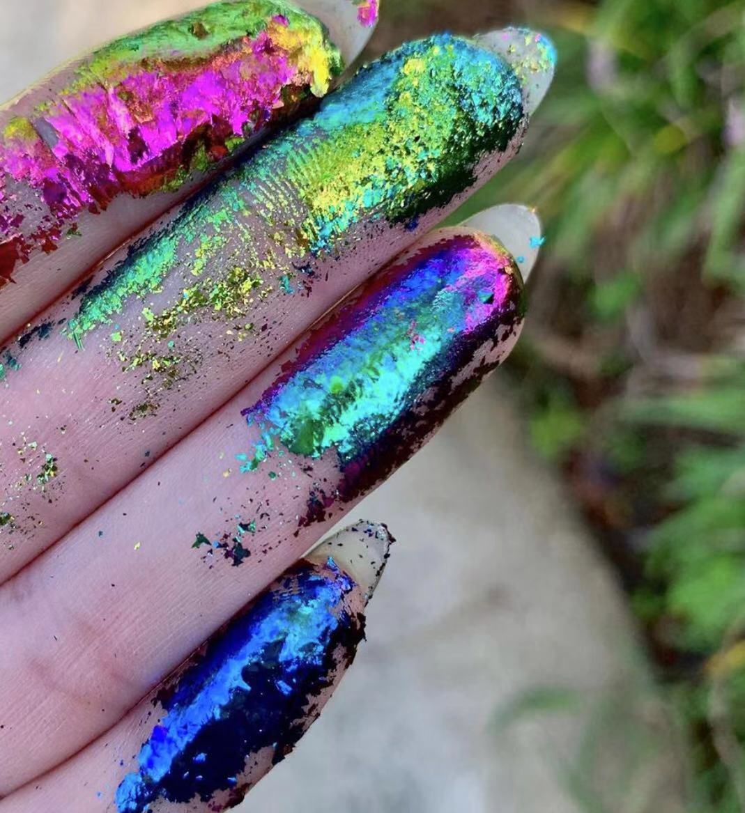 Новые низкие MOQ Самые продаваемые супер пигментные Duochrome хлопья для создания собственного бренда хамелеоновые хлопья