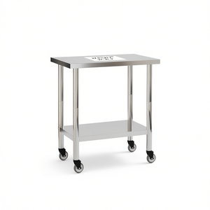 Mesa de Trabajo para Cocina Comercial 32.5x21.7x33.5 de Acero Inoxidable con Ruedas para Uso Comercial - Product Image 1