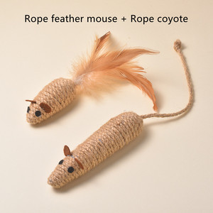 Corda interattiva di canapa gatto palla graffiare Anti-morso formazione comodo tocco auto-relax palla di canapa gatto giocattolo - Product Image 4