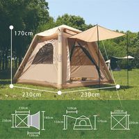 Tente gonflable SYNC pour le camping en plein air, pas de montage requis, pliable, portable, en tissu Oxford, modèle imperméable 2000-3000 mm