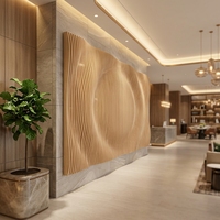 Art mural paramétrique 3D, panneau mural ondulé cannelé, mur d'accentuation personnalisé, hall d'hôtel, bureau, restaurant, projet commercial