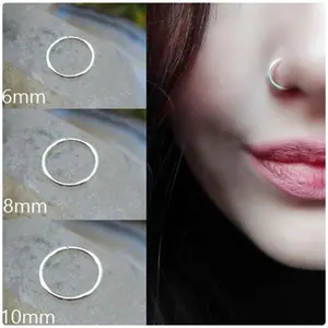 Stainless Steel Round Wire Nose Rings Personality Punk Lip Studs Lip Rings Earrings Daily Piercing Nose Studs