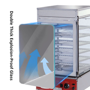 Vitrine chauffante en verre pour la conservation des aliments cuisinés et le stockage des produits alimentaires. Grand Cuiseur Vapeur pour Aliments - Product Image 2