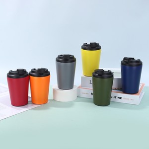 Promotional Cheap Custom Logo 12oz Coffee Mug 304 Stainless Steel Insulated Compact Graduated Water Bottle Portable Pocket Cup