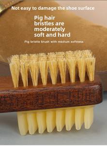 Brosse à chaussures Maximilian double face en bois pour daim et cuir <span class=keywords><strong>nubuck</strong></span>, pour le nettoyage des taches, usage domestique - Product Image 6