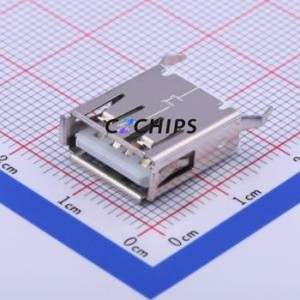 U-USBAS04P-F001 USB Connector Through hole Component (THT) Connector Type-A USB 2.0 Female Through Hole - Product Image 1