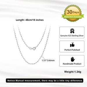 SC87 1.5mm larghezza piccola catena infinita 925 in argento Sterling catena accessori collana catena - Product Image 2
