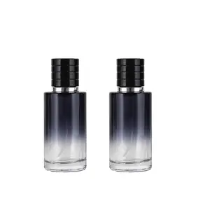 Wholesale 30ml 50ml cylindrical glass cosmetic spray bottle empty perfume bottle with gradient color