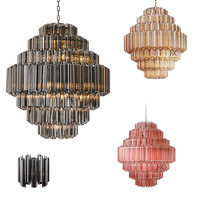 Lustre suspendu en verre cristal rond à cinq couches, design créatif et atmosphérique, idéal pour salon et salle à manger - Nouveauté export de luxe, vente chaude