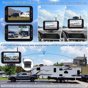 Năng lượng mặt trời không dây máy ảnh xe tải Trailer pin năng lượng mặt trời Powered sao lưu phía sau xem máy ảnh cơ sở từ tính cho tất cả các xe - Product Image 6