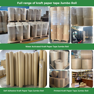 Custom <strong>Wholesale</strong> Printed Reinforced Water Activated Kraft Paper <strong>Tape</strong> Jumbo Roll with logo - Product Image 6