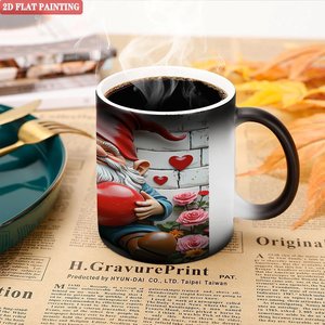 Mug magique personnalisé pour la Saint-Valentin, motif personnalisé, noir givré, 11 oz, tasse en céramique sensible à la chaleur - Product Image 5