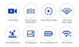 Xách Tay Mini Wi-Fi Không Dây 4K HD Video Thông Minh <span class=keywords><strong>Micro</strong></span> Núi Live Streaming Vlog Máy Ảnh Chức Năng Mới Đầu Gắn Cmos H.264 - Product Image 2