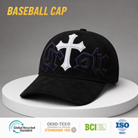 Gorra de béisbol de gamuza de alta calidad con logo personalizado bordado, estilo streetwear, de 5 paneles, con MOQ bajo, venta al por mayor