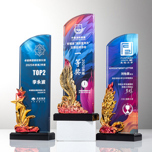 Crystal <b>Trophy</b> With Laser <b>Engraving</b> Digital Printing Durable For Awards And Recognition Events - Product Image 1