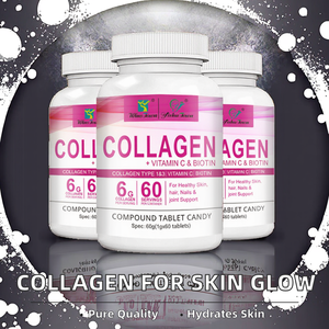 Compresse di Peptidi di Collagene Idrolizzato ad Alta Purezza 5000mg, Integratore Anti-Età per l'Idratazione della Pelle per Adulti - Product Image 2