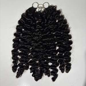Offre Spéciale : Cheveux Humains Frisés Ondulés Profonds au Crochet Effet Plume # Lot de Cheveux au Crochet Pré-Séparés <span class=keywords><strong>Miracle</strong></span> Knots Couleur 1B pour Femmes - Product Image 2