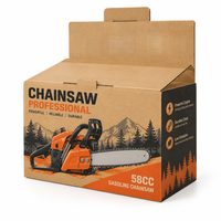 Boîte en carton ondulé haut de gamme pour tronçonneuse électrique avec système de verrouillage automatique, écologique et recyclable, assemblage sans colle