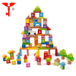 100 Pezzi Blocchi di Costruzione in Legno con Alfabeto Arabo per Bambini, Gioco Educativo con Lettere ABC in Secchio - Product Image 1