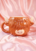 Mug en céramique mignon en forme de vache des Highlands, compatible lave-vaisselle et micro-ondes, design animalier de ferme, cadeau pour les amoureux des animaux, idéal pour la cuisine champêtre
