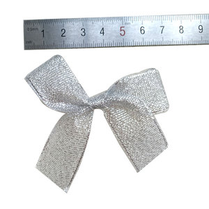 <span class=keywords><strong>LB12</strong></span> Offre Spéciale fait à la main cadeaux emballage Lurex argent brillant ruban à paillettes nœud - Product Image 6