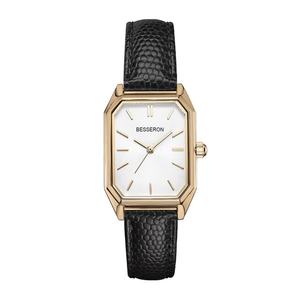 Montre à quartz pour femmes en acier inoxydable carré de luxe, bracelet en cuir véritable, résistante à l'eau 3BAR, services OEM/ODM personnalisés, tendance - Product Image 3