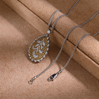 Collier en argent sterling S925 avec dentelle sculptée en or et zircone cubique, pendentif haut de gamme plaqué or, bijoux de luxe sur mesure