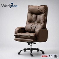 Chaise de bureau confortable à double couche d'éponge, ergonomique, moderne, réglable en hauteur, pivotante, avec massage, à cinq étoiles
