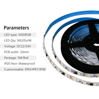 Tiras de LED Flexibles RGBW Universales Ws2811 de 12v y 15cm, 144 LED, Controladas por Aplicación, Listas para Enviar