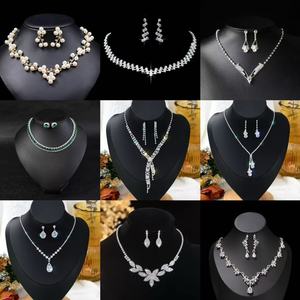 ชุดสร้อยคอและต่างหูเจ้าสาวสไตล์ยุโรปอเมริกัน งานแต่งงาน เรียบง่าย เข้าได้กับทุกชุด สวยหรู ดูดี มีระดับ สายโซ่ทองแดง - Product Image 5