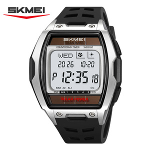 Montre numérique multifonctionnelle à énergie <span class=keywords><strong>solaire</strong></span> SKMEI 2750, style rétro pour homme, bracelet en silicone, résistante à l'eau, montre électronique sportive - Product Image 1