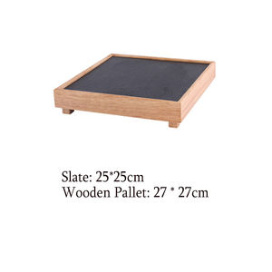 Assiette à Steak en bois, assiette à dîner avec plateau en <span class=keywords><strong>ardoise</strong></span>, fond en bambou, planche à découper - Product Image 5