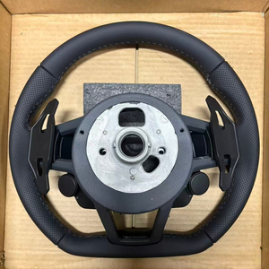 Volant R8 RS en cuir semi-synthétique et fibre de carbone pour <span class=keywords><strong>Audi</strong></span> A3 A4 A5 A7 <span class=keywords><strong>A8</strong></span> A6 C6 C7 C8 B8 B9 S3 S5 RS3 RS5 RS7 S3 S4 S5 Q3 Q5 Q7 Q8 - Product Image 3
