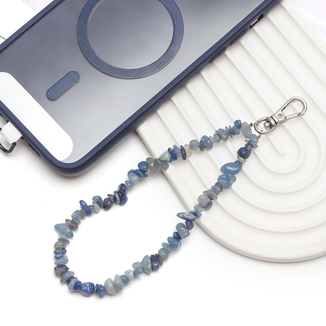 Beaded Phone Charms Cell Phone Case Lanyard Wrist Strap Natural Gemstone Charms for Keychain