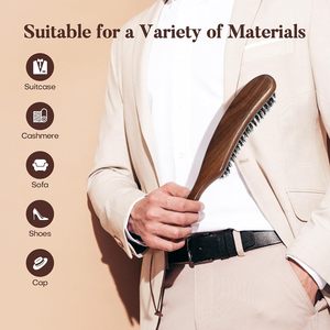 Bằng Gỗ Cashmere Lược Quần Áo Bàn Chải <span class=keywords><strong>Lint</strong></span> Bàn Chải Cho Phù Hợp Với Cashmere Len Nhung, Da Lộn Và Vật Nuôi Tóc Lớn Màu Đen Gỗ Óc Chó Xử Lý - Product Image 6