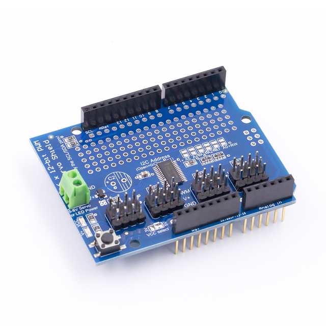 KUONGSHUN Electronic Component Servo Driver Module Shield 16 Channel 12-Bit PWM I2C Interface PCA9685 for Arduino Freq 40-1000Hz