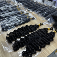 Extensions de cheveux ondulés longs de 16 à 30 pouces pour tresses bohèmes, sans synthétique, style birman, effet mouillé et ondulé pour tresses bohèmes