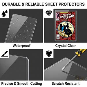 Étui de protection universel pour bandes dessinées, 194 mm <span class=keywords><strong>x</strong></span> 280 mm, housse en PVC durable anti-rayures pour bandes dessinées modernes, argentées et classiques - Product Image 3