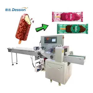 Fully Automatic Horizon Flow Packing Machine Ice Cream Lolly Popsicle Packaging Machine