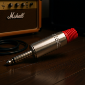 Conector Mono Metálico de 6.3mm, Enchufe de Audio Rojo para Cables de Instrumentos - Product Image 3