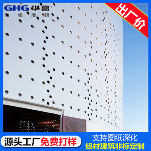 Panel de aluminio perforado de 3 mm de espesor, ligero, ignífugo, de diseño minimalista para decoración de fachadas de edificios. - Product Image 5